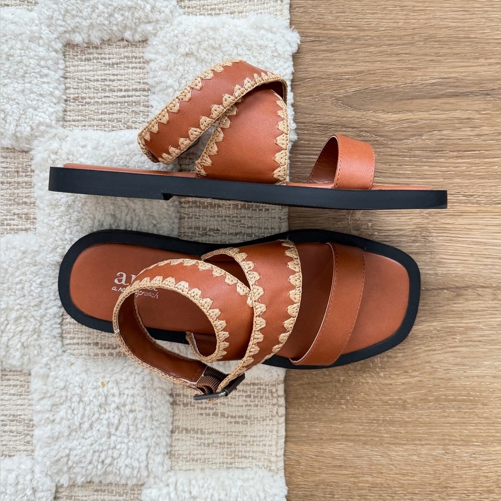Ana Strap Sandals in Cognac - Picture 2 of 6